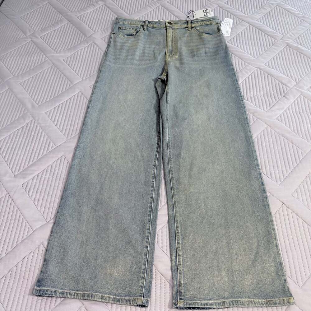 Robert Rodriguez shimmering gold High Rise Wide Leg Jeans Size 8/29